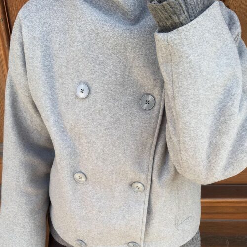 Chic Solid Wool Button High Collar Coat